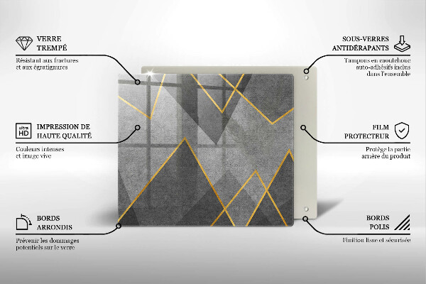 Sklo za varnou desku Ostré tvary