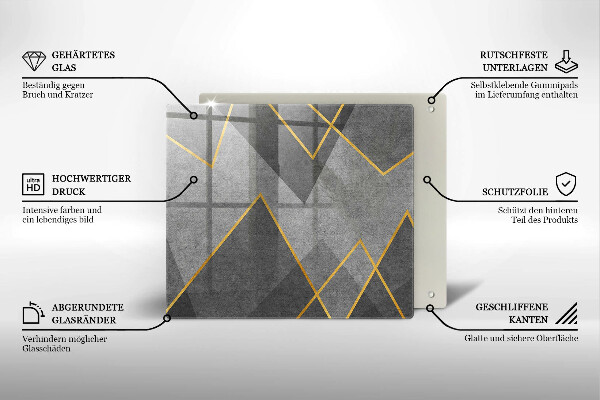 Sklo za varnou desku Ostré tvary