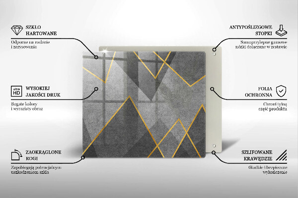 Sklo za varnou desku Ostré tvary