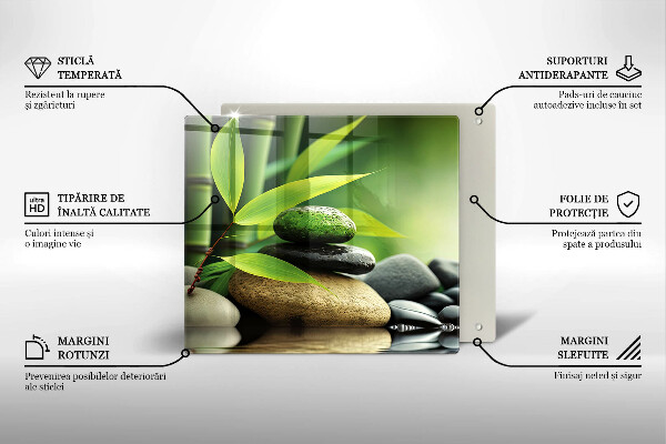 Sklo za varnou desku Zen bambusové kameny