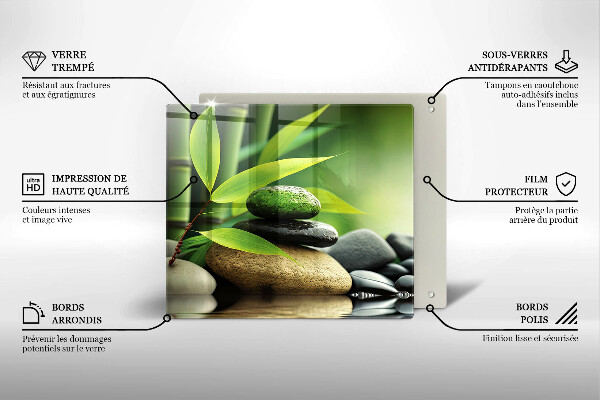 Sklo za varnou desku Zen bambusové kameny