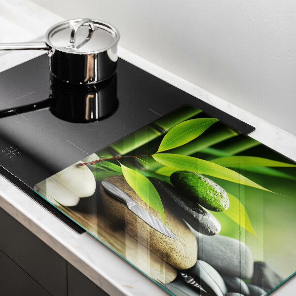 Sklo za varnou desku Zen bambusové kameny