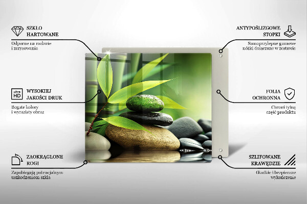 Sklo za varnou desku Zen bambusové kameny