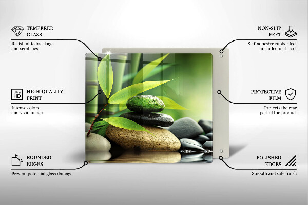 Sklo za varnou desku Zen bambusové kameny