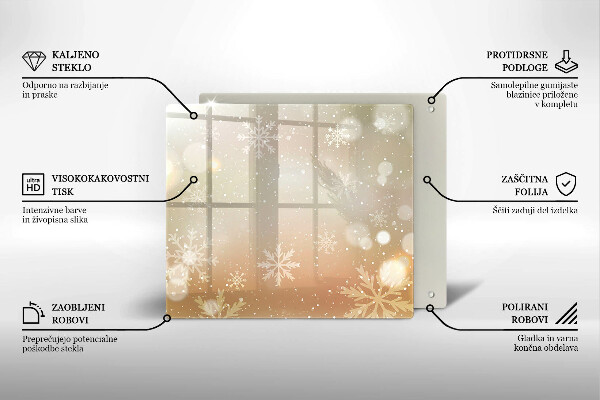 Sklo za varnou desku Sněhové vločky