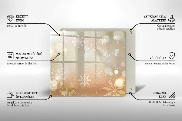 Sklo za varnou desku Sněhové vločky