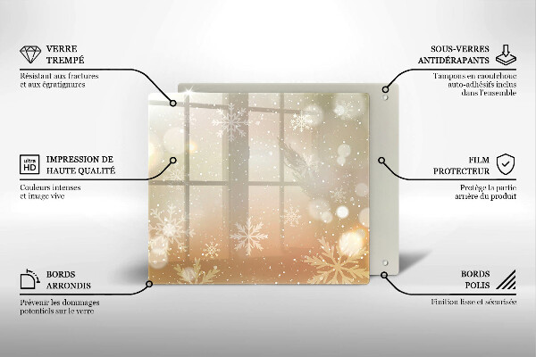 Sklo za varnou desku Sněhové vločky