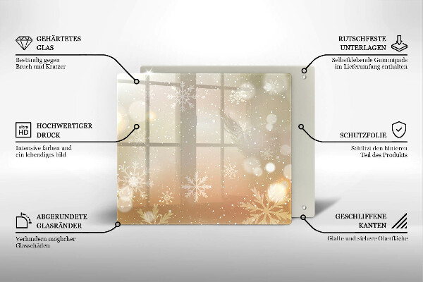 Sklo za varnou desku Sněhové vločky