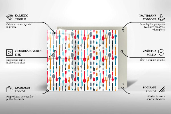Sklo za varnou desku Ilustrace lžíce