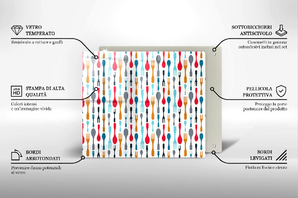 Sklo za varnou desku Ilustrace lžíce