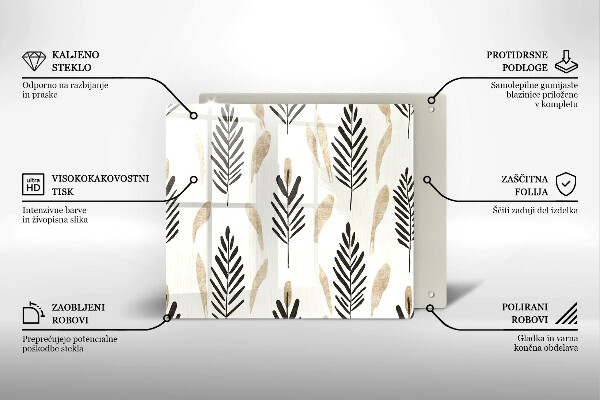 Sklo za varnou desku Boho rostliny