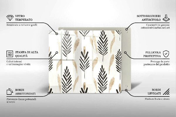 Sklo za varnou desku Boho rostliny