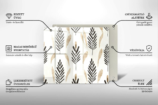 Sklo za varnou desku Boho rostliny