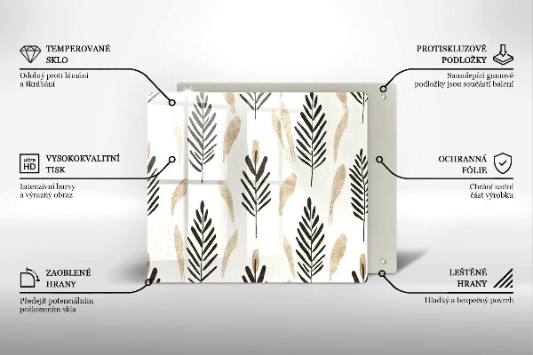 Sklo za varnou desku Boho rostliny