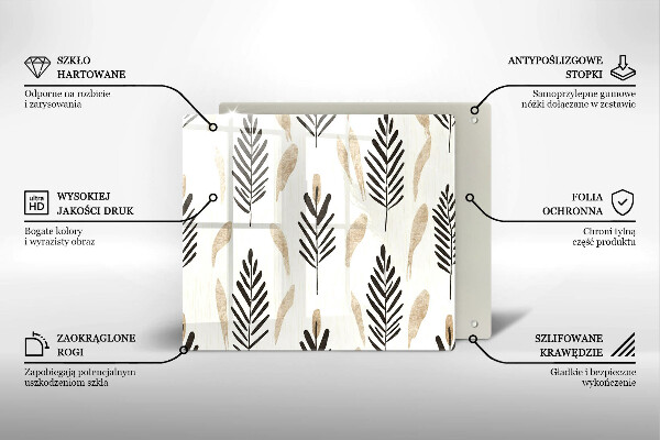 Sklo za varnou desku Boho rostliny