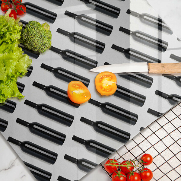 Sklo za varnou desku Černé láhve vína