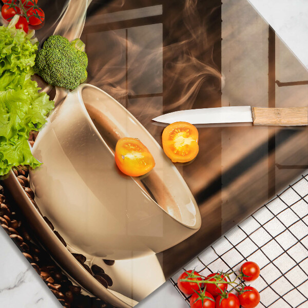 Sklo za varnou desku Šálek a kávová zrna