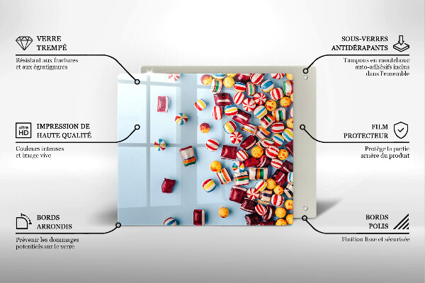 Sklo za varnou desku Barevné bonbóny