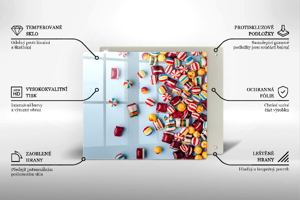 Sklo za varnou desku Barevné bonbóny