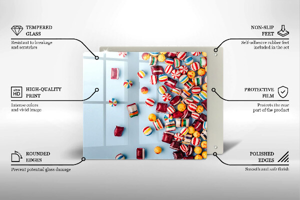 Sklo za varnou desku Barevné bonbóny