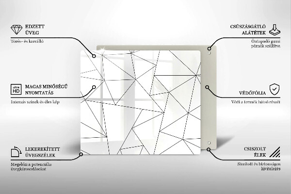 Sklo za varnou desku Bílé trojúhelníky