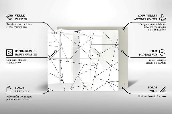 Sklo za varnou desku Bílé trojúhelníky