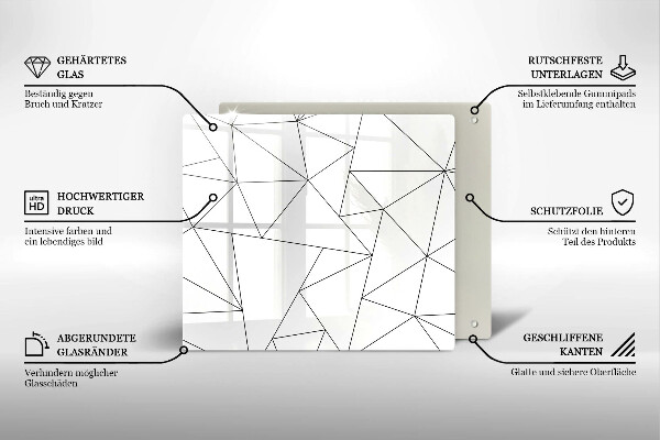 Sklo za varnou desku Bílé trojúhelníky