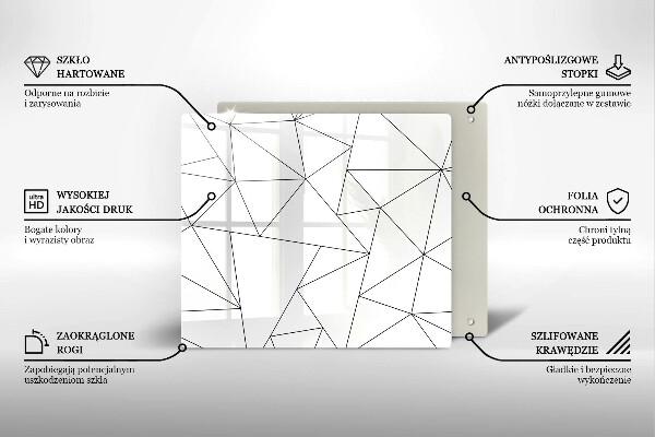 Sklo za varnou desku Bílé trojúhelníky