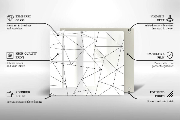 Sklo za varnou desku Bílé trojúhelníky