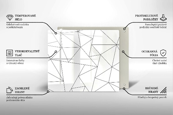 Sklo za varnou desku Bílé trojúhelníky