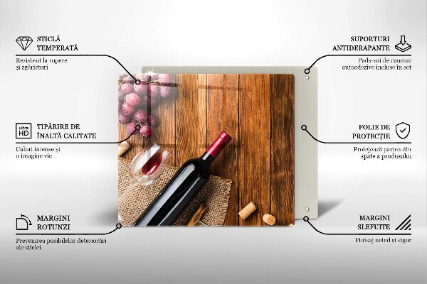 Sklo za varnou desku Láhev červeného vína