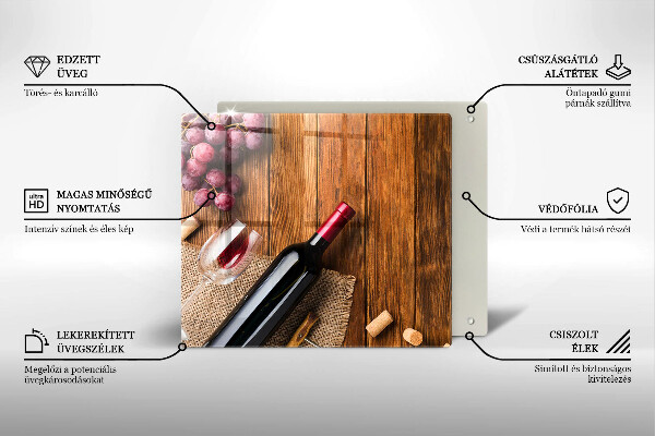 Sklo za varnou desku Láhev červeného vína