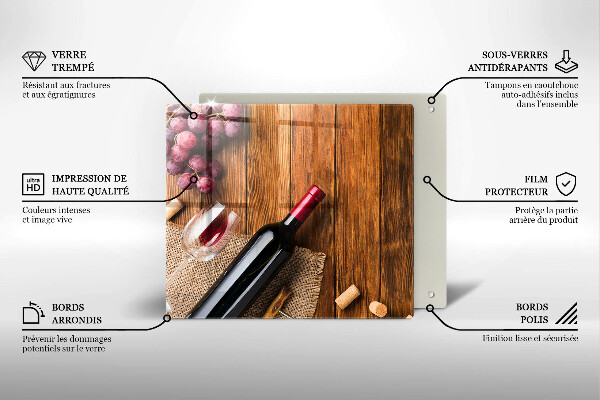 Sklo za varnou desku Láhev červeného vína