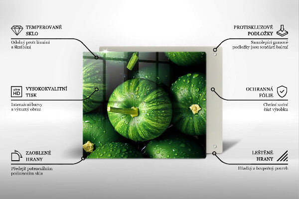 Sklo za varnou desku Zelené dýně