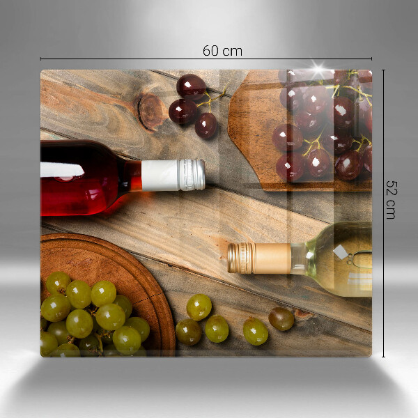 Sklo za varnou desku Láhve vína a hrozny
