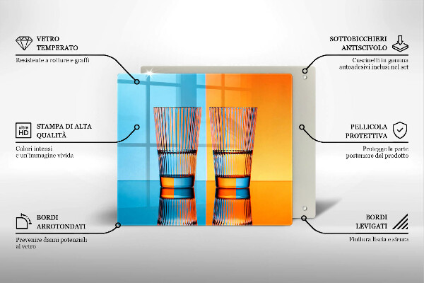 Sklo za varnou desku Dvě sklenice vody