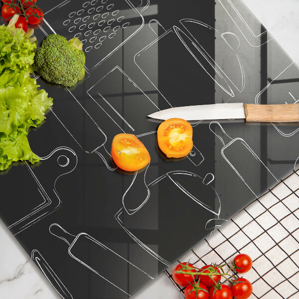 Sklo za varnou desku Kreslené kuchyňské doplňky