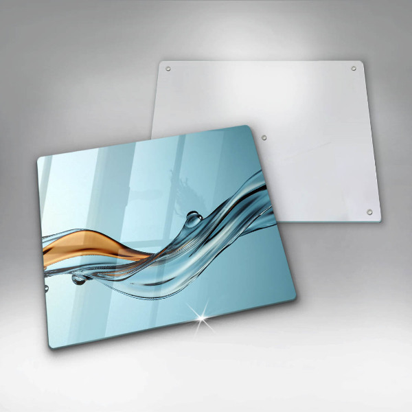Sklo za varnou desku Voda na modrém pozadí