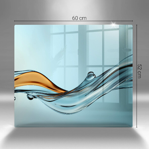 Sklo za varnou desku Voda na modrém pozadí