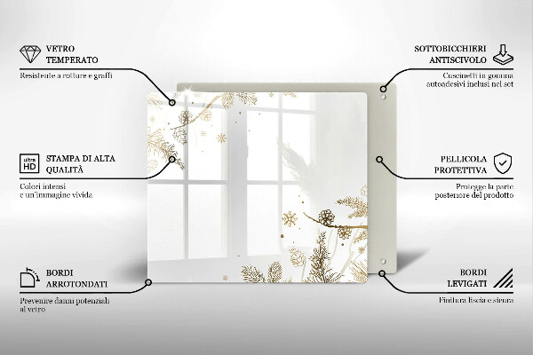 Sklo za varnou desku Zimní dekorace