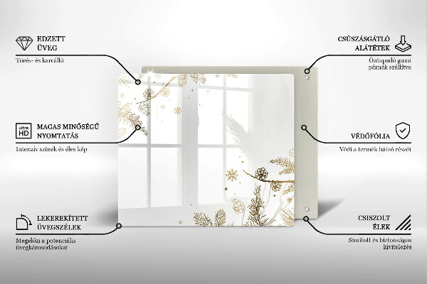 Sklo za varnou desku Zimní dekorace