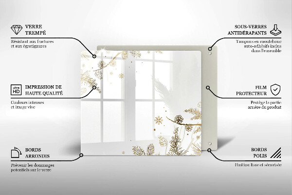 Sklo za varnou desku Zimní dekorace