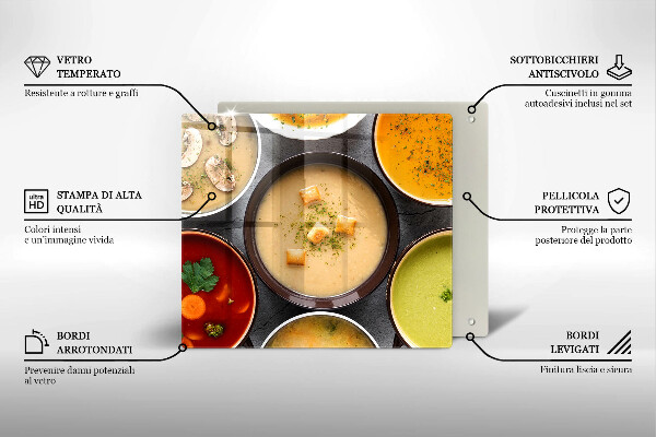 Sklo za varnou desku Barevné polévky