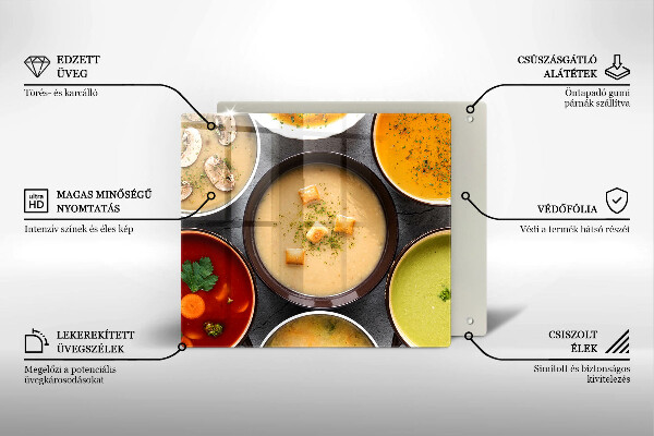 Sklo za varnou desku Barevné polévky