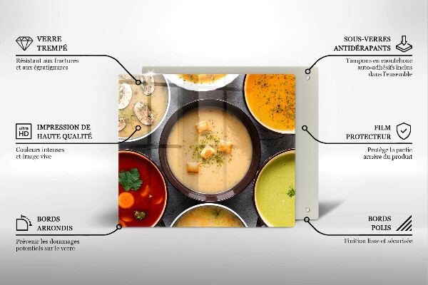 Sklo za varnou desku Barevné polévky