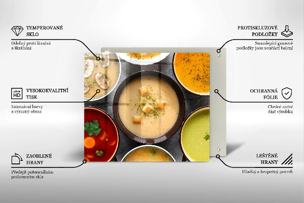 Sklo za varnou desku Barevné polévky