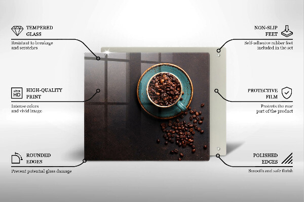 Sklo za varnou desku Šálek kávových zrn