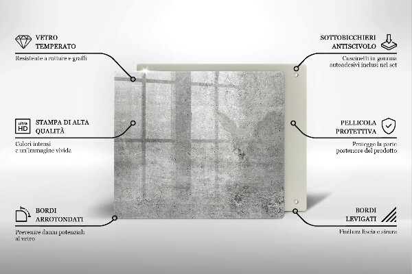 Sklo za varnou desku Betonová textura