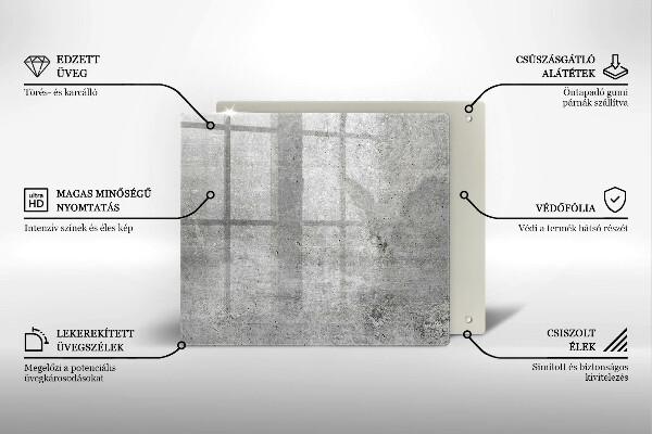Sklo za varnou desku Betonová textura