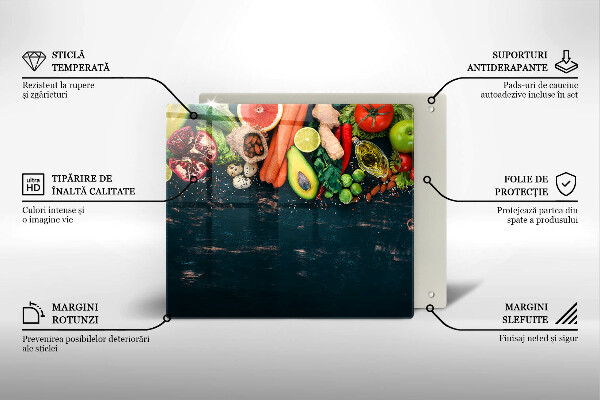 Sklo za varnou desku Ovoce a zelenina